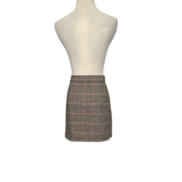 Urban Outfitters orange black houndstooth wrap mini skirt size Small - Picture 10 of 14